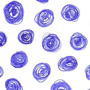 jumbo oil pastel scribble dots in lavender blue 