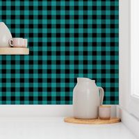 1" scale - dark teal and black plaid C18BS