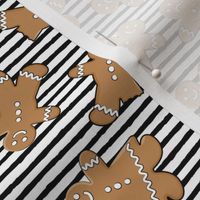 gingerbread man cookie  toss on black stripes