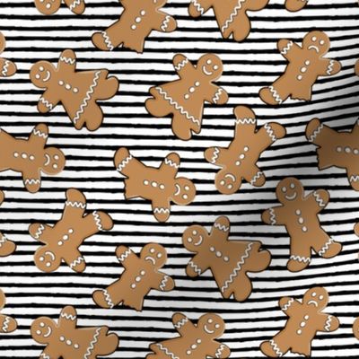gingerbread man cookie  toss on black stripes