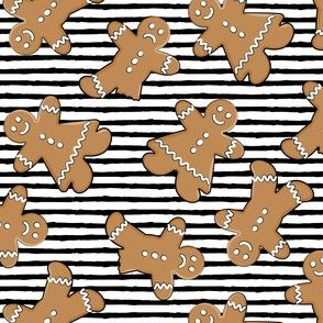 gingerbread man cookie  toss on black stripes