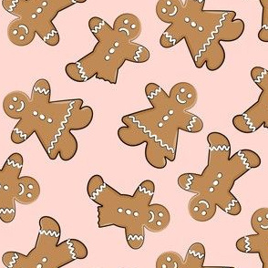 gingerbread man cookie  toss on pink