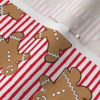 gingerbread man cookie toss on red stripes