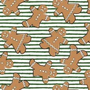 gingerbread man cookie toss on green stripes
