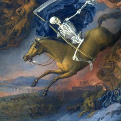 skeletons death grim reaper scythe horses chasing hell devils monsters demons battles wars swords animals crocodiles lions snakes skulls chasing eerie macabre spooky bizarre morbid gothic horror 