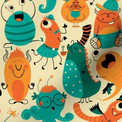 Halloween monster pattern