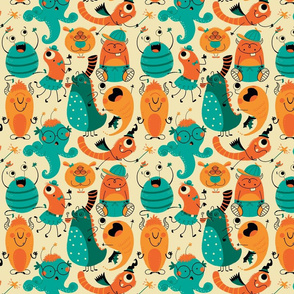 Halloween monster pattern