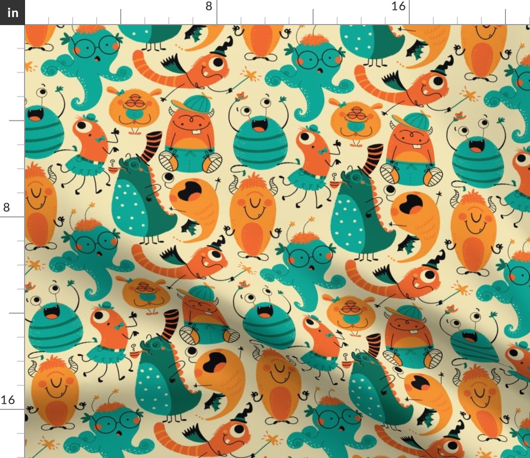 Halloween monster pattern