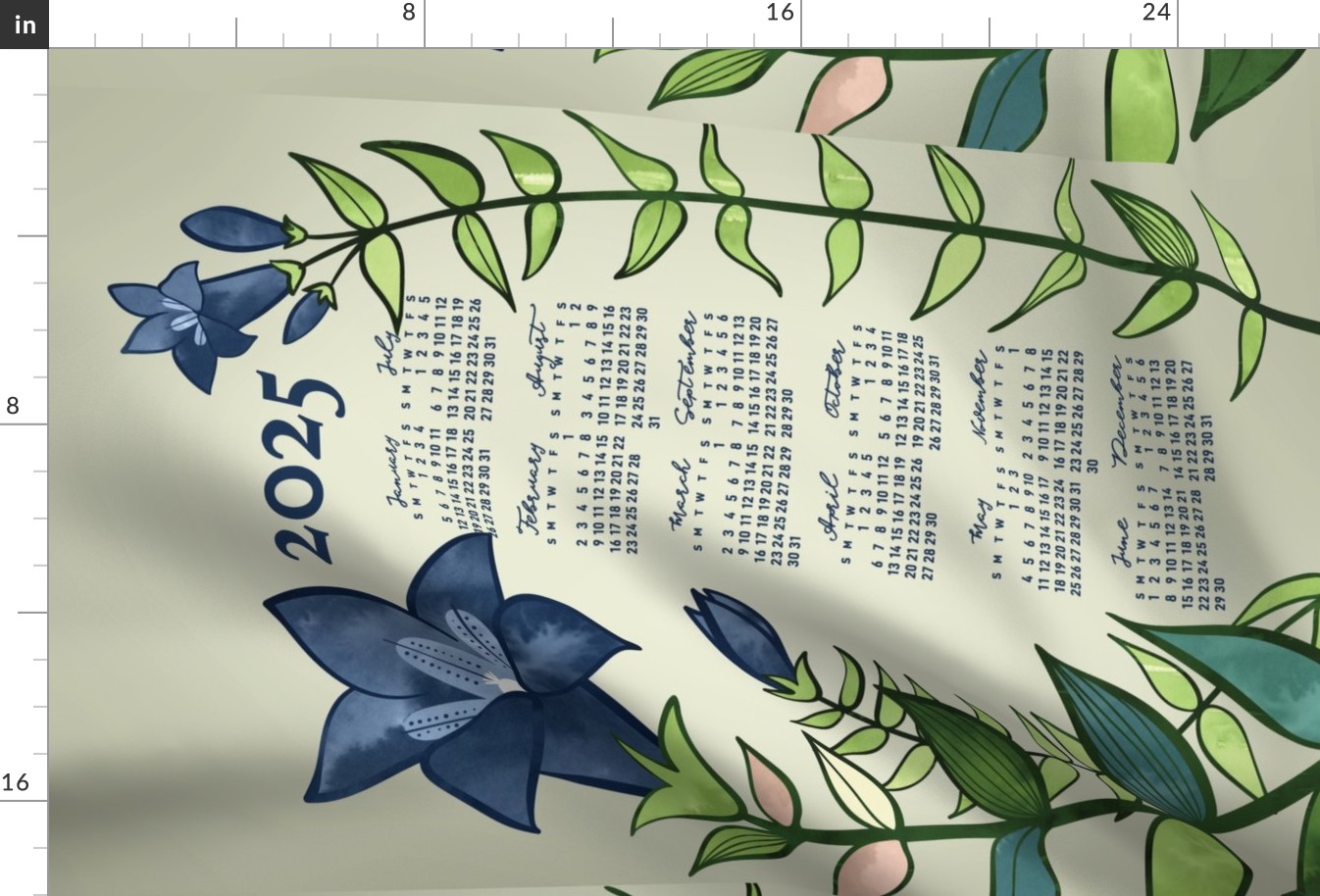 2024 Calendar, Sunday / Gentian