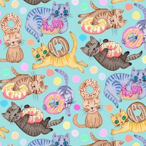 Sprinkles on Donuts and Whiskers on Kittens light blue background - small