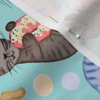 Sprinkles on Donuts and Whiskers on Kittens light blue background - large