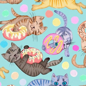 Sprinkles on Donuts and Whiskers on Kittens light blue background - large