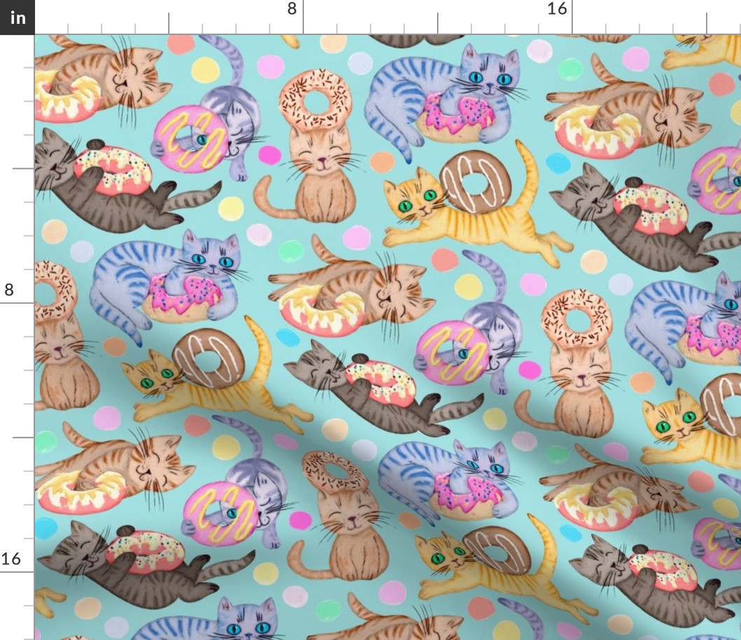 Sprinkles on Donuts and Whiskers on Kittens light blue background - large