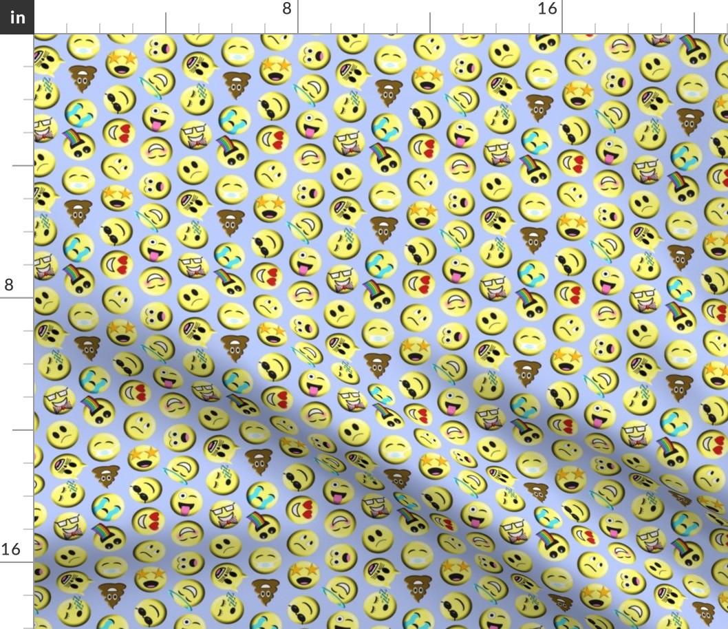 Emojis on blue