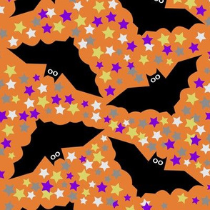 Bats enough! Bats and stars on orange