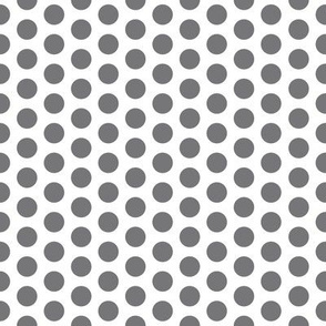 Medium Grey Dot on White FS Steel Polka Dot
