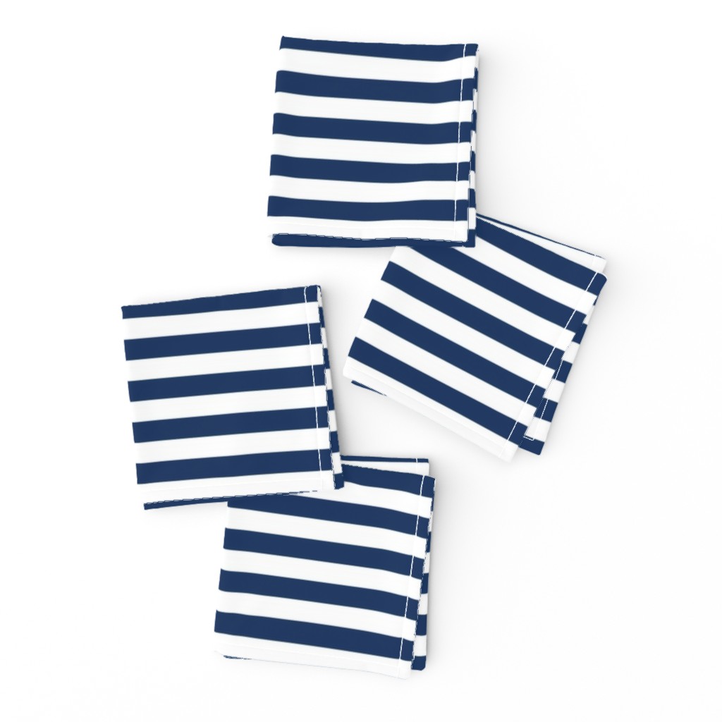 Navy Blue and White Half Inch Stripes FS Admiral Blue Navy