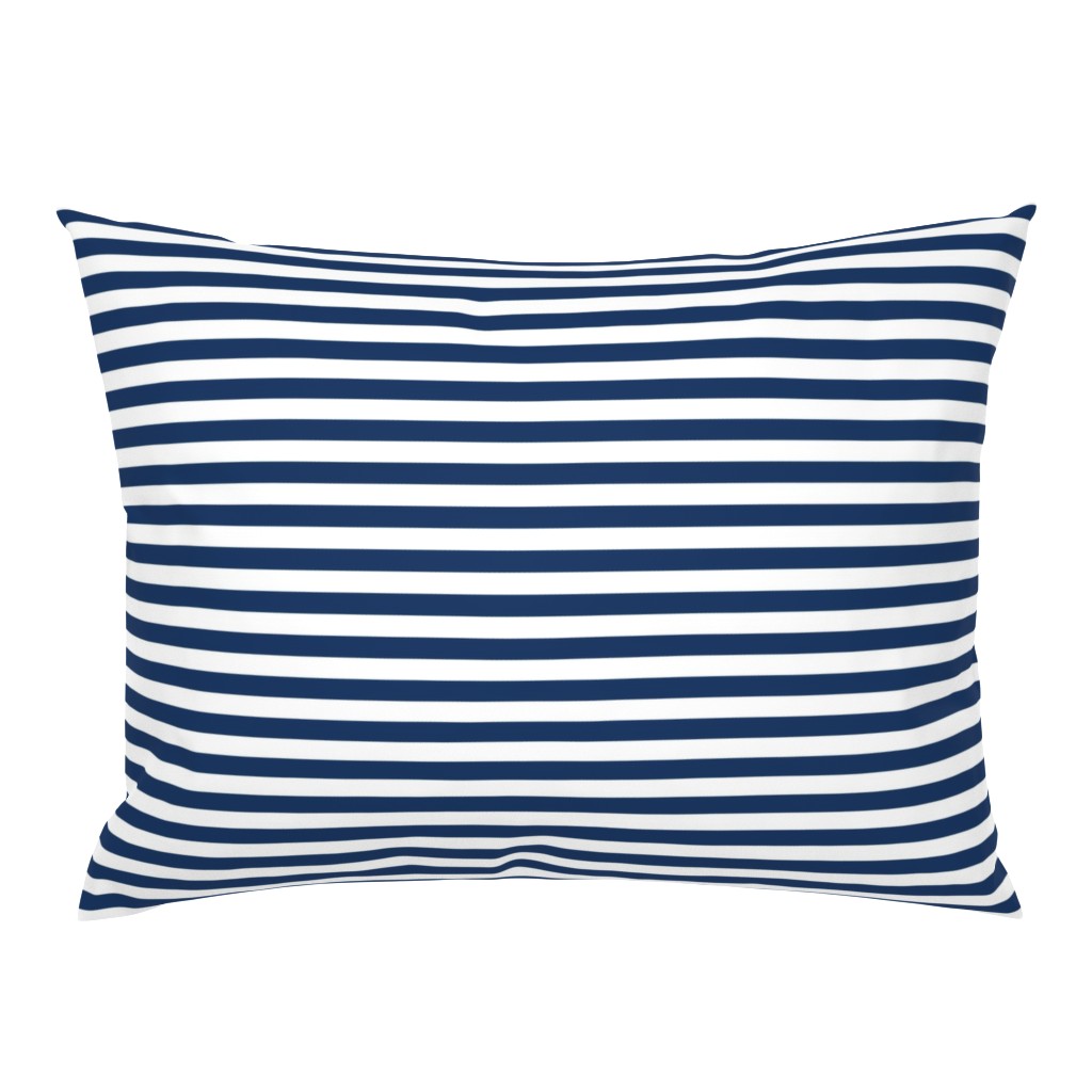 Navy Blue and White Half Inch Stripes FS Admiral Blue Navy