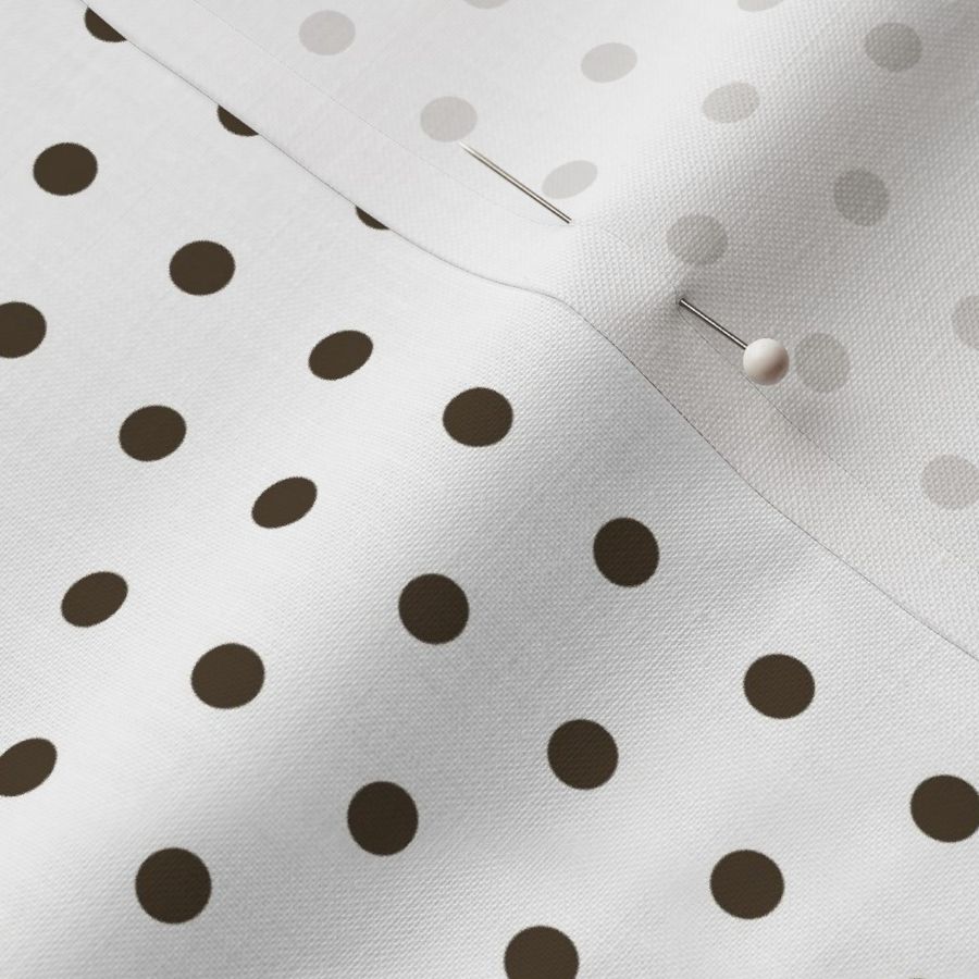 Small Brown Dot on White FS Cocoa Brown Polka Dot