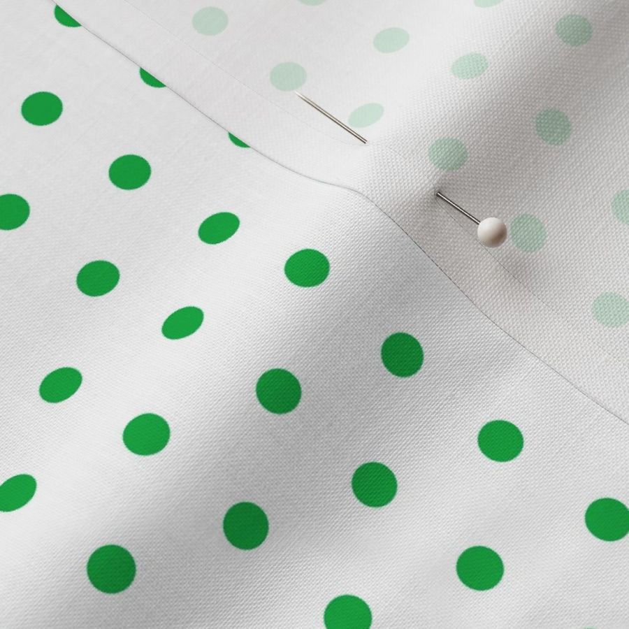 Green Dot on White FS Grass Green Polka Dot