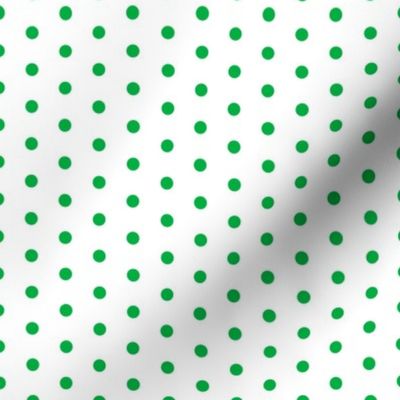 Green Dot on White FS Grass Green Polka Dot