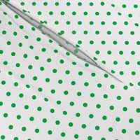 Green Dot on White FS Grass Green Polka Dot