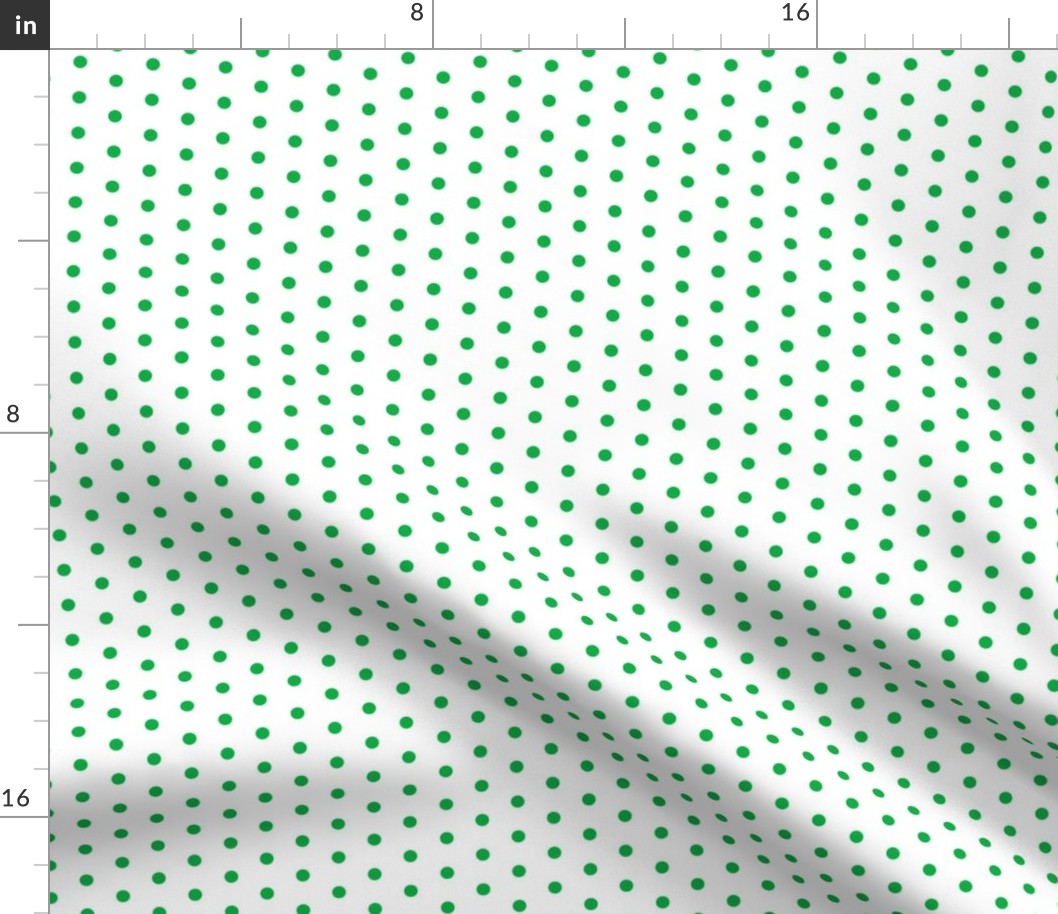 Green Dot on White FS Grass Green Polka Dot