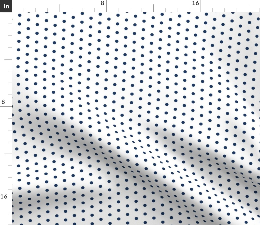 Small Navy Dot on White FS Admiral Navy Blue Polka Dot