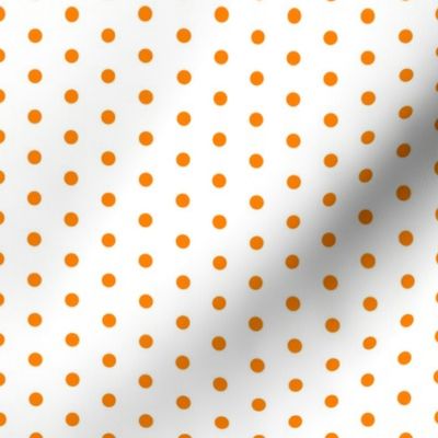 Small Orange Dots on White FS Carrot Orange Polka Dot