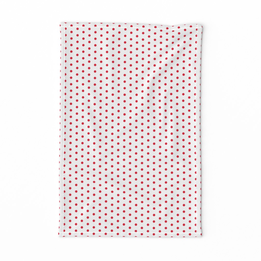 Red Polka Dots on White FS Cherry Red Dots