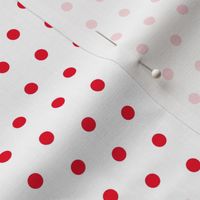 Red Polka Dots on White FS Cherry Red Dots