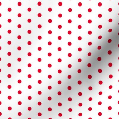 Red Polka Dots on White FS Cherry Red Dots