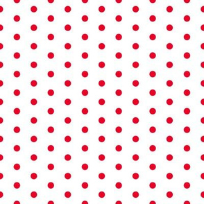 Red Polka Dots on White FS Cherry Red Dots