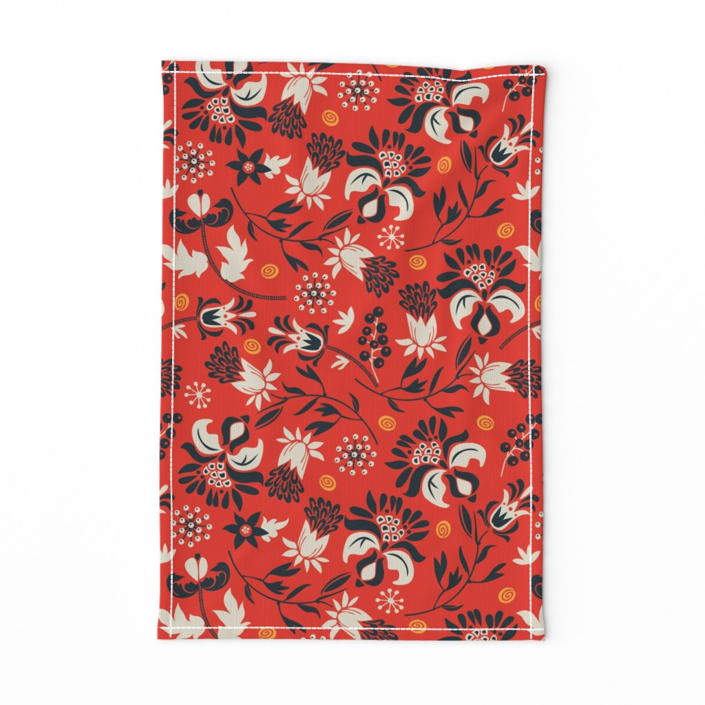 victorian floral | red