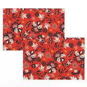 victorian floral | red