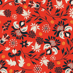 victorian floral | red