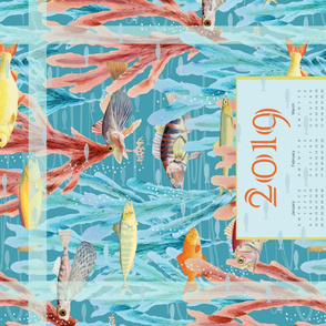 2019 Tea Towel Calendar Ocean Dreams