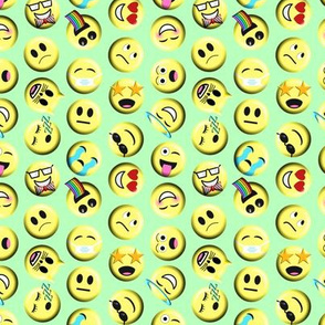 Emojis on green without poop emoji