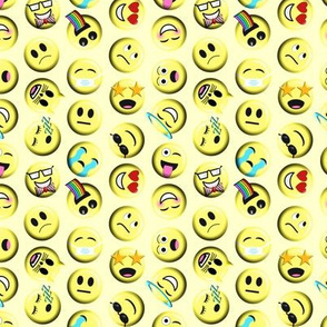 Emojis on yellow without poop emoji
