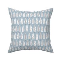 Retro trees autumn winter forest abstract leaves scandinavian botanical style gender neutral blue