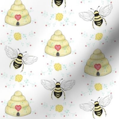 Sweet Bees And Bee Hives