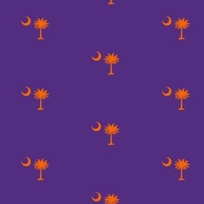 SC Flag Palmetto Moon Clemson Purple Orange SOUTH CAROLINA