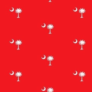 South Carolina Flag, Palmetto Moon, SOUTH CAROLINA, Red and White