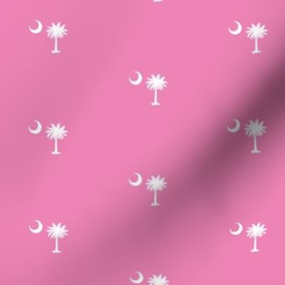 South Carolina Flag, Palmetto Moon, SOUTH CAROLINA, Pink and White