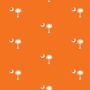 South Carolina Flag, Palmetto Moon, SOUTH CAROLINA, Orange and White