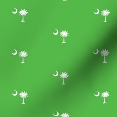 South Carolina Flag, Palmetto Moon, SOUTH CAROLINA, Green and White