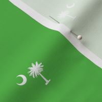 South Carolina Flag, Palmetto Moon, SOUTH CAROLINA, Green and White