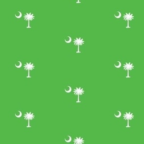 South Carolina Flag, Palmetto Moon, SOUTH CAROLINA, Green and White