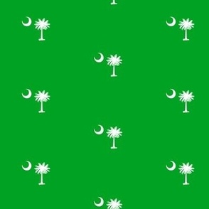 South Carolina Flag, Palmetto Moon, SOUTH CAROLINA, Green and White