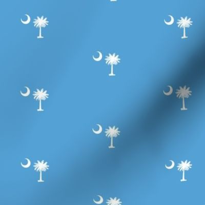 South Carolina Flag, Palmetto Moon, SOUTH CAROLINA, Light Blue and White